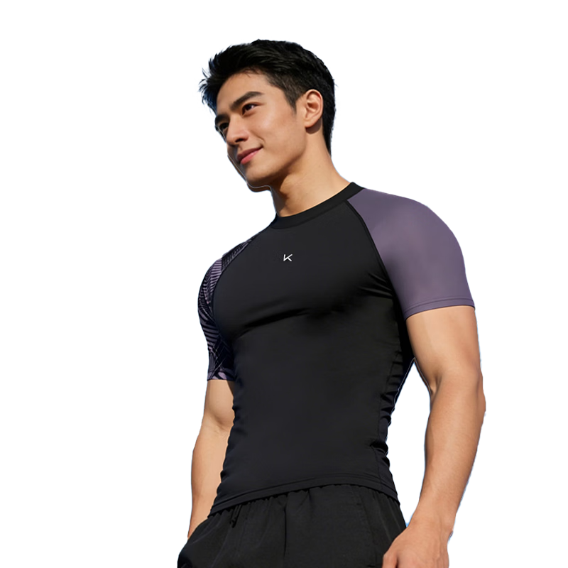 Keep Men's Swimwear Surfing Suit Hot Spring Comfortable Quick-Dry Diving Swimsuit Top Printed XXL
