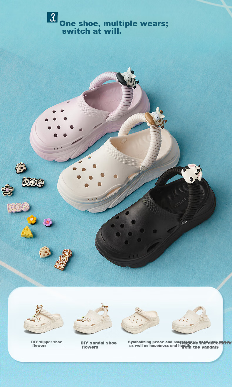 Tianmeiyi Langhua Hollow Thick-soled Height-increasing Sandals Women's Outdoor Beach Shoes Summer CMX18BL6 Black Size 35 11