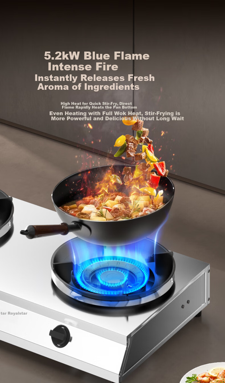 Royalstar Gas Stove Natural Gas Double Burner Tabletop Home Use 5.2kW High Flame Traditional Stove JZT-T09 4