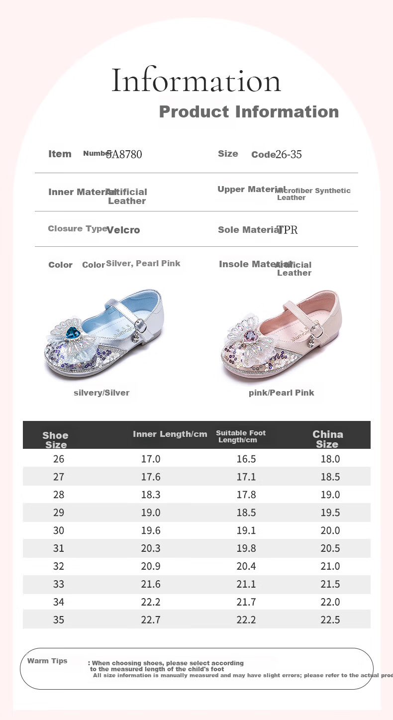 Fulomi Girls' Leather Shoes Spring Autumn New Soft Sole Sweet Crystal Princess Shoes Children's Performance Shoes Pearl Pink Size 29 1