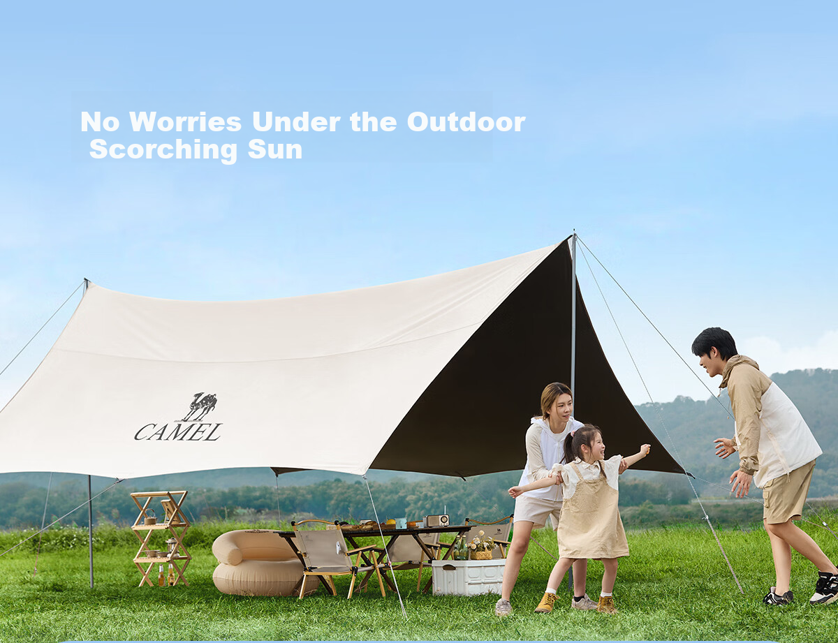 CAMEL Outdoor Titanium Black Gel Canopy Tent Camping Sun Protection Rain Shelter Equipment 133CA6B014 12