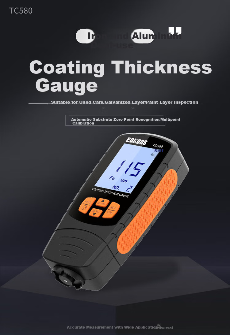 EDKORS Coating Thickness Gauge High-Precision Used Car Paint Thickness Meter Galvanized Layer Thickness Tester 2