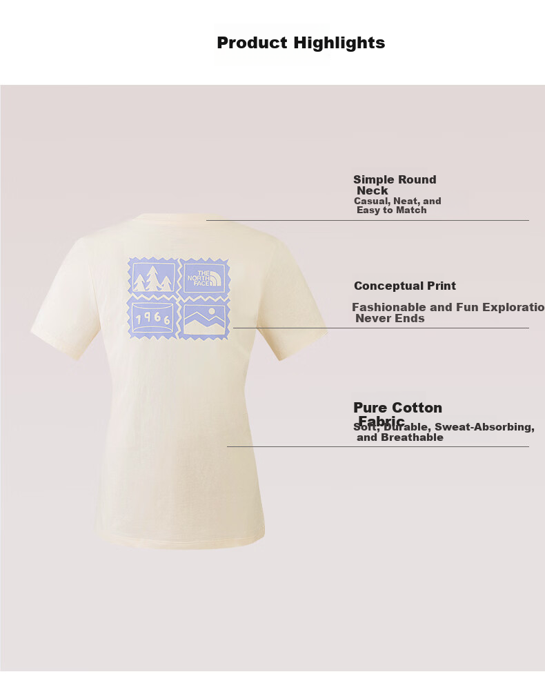 The North Face Women's Short Sleeve T-Shirt Crew Neck Printed Outdoor Casual Breathable 8JSN Black/JK3 L 2