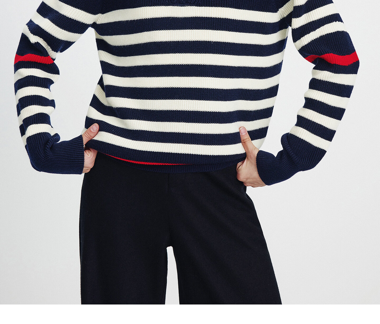 Navikail Italian Small Sailboat Women's 2025 New Striped Knit Loose Large Lapel Sweater 2334045506 12