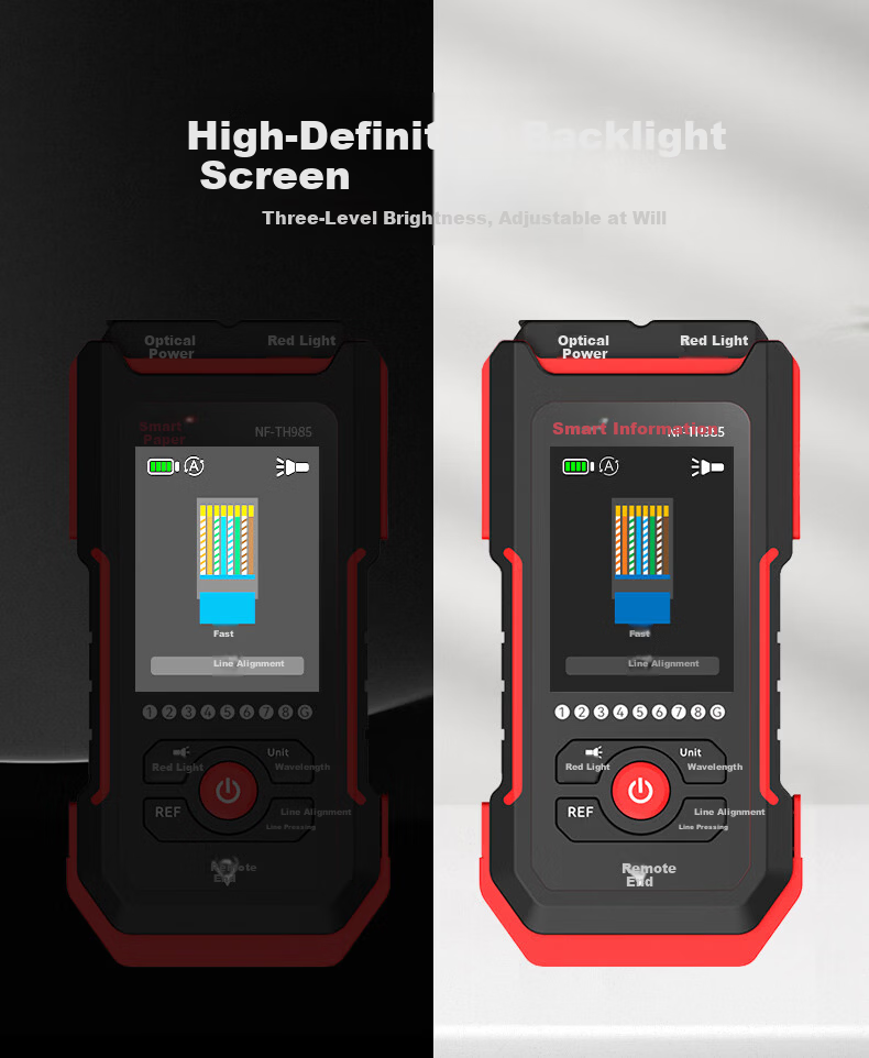 Smart Mouse NF-TH985 Optical Power Meter Red Light All-in-One Network Cable Tester High-Precision Single-Head Network Tester 9