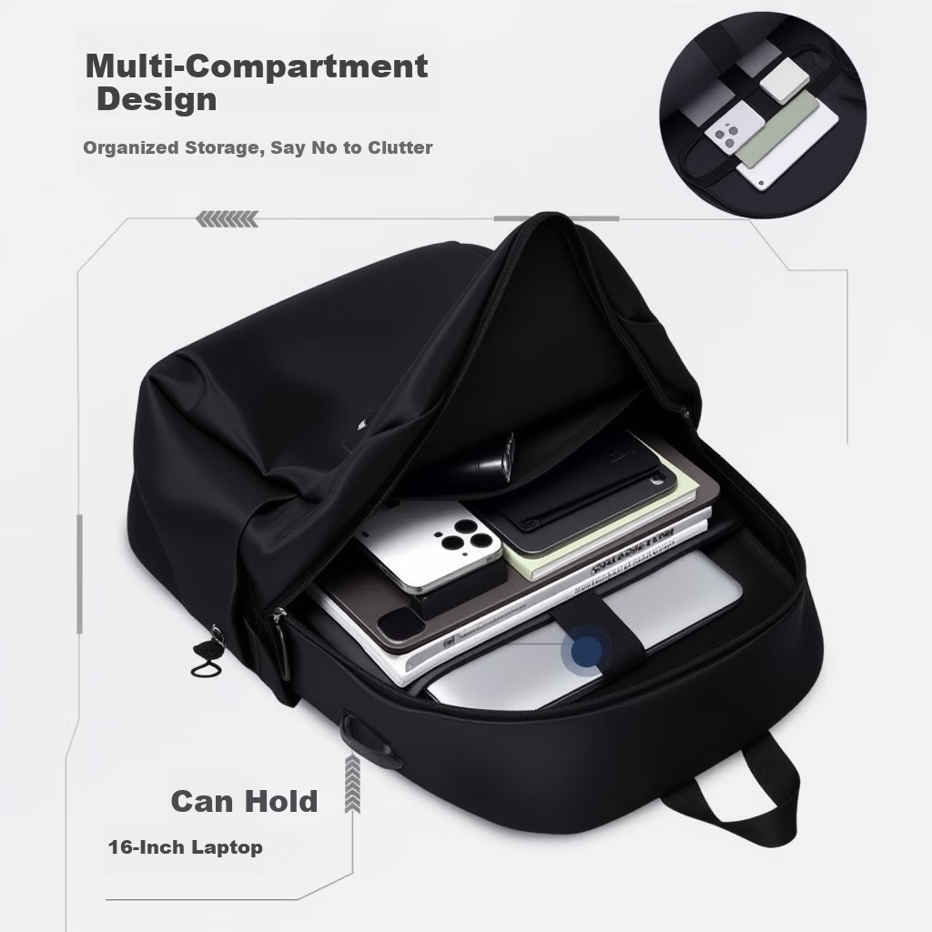361° Backpack Men's Business Laptop Bag Large Capacity Water-Resistant Commuter Travel Student Backpack