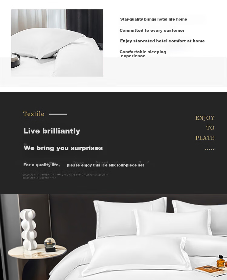 ZiiU Hotel Bedding Set 3-Piece Pure White Sheet Duvet Cover Pillowcase Silky Wrinkle-Resistant Durable 1.2m Bed White 3