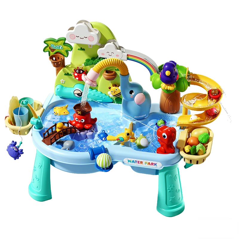 Feibei Large Water Park Kids Water Play Toy Splash Table Bath Fishing Station Birthday Gift for Boys and Girls Ages 3-6