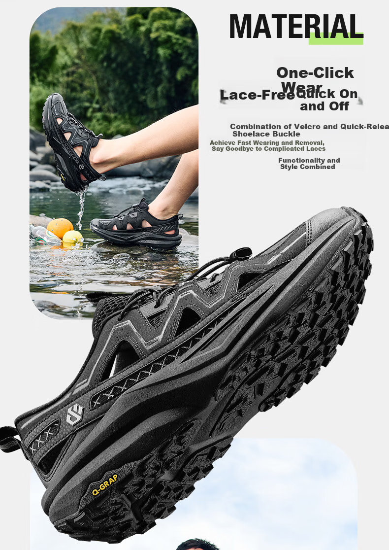 Jordan Men's Summer New Slip-On Water Shoes Lightweight Breathable Outdoor Hollow Casual Sneakers 9