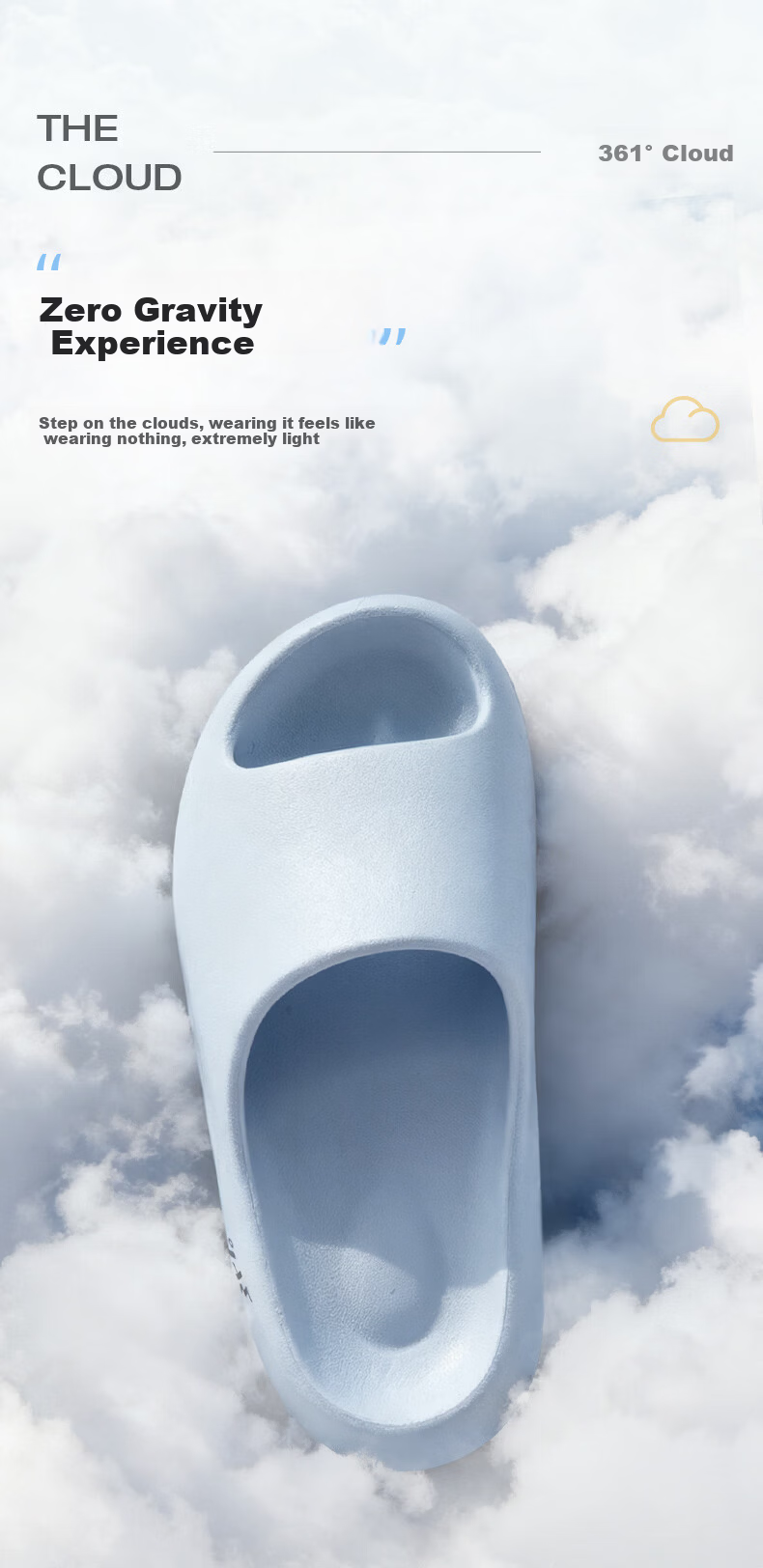 361° Cloud Thick Sole Men's Non-Slip Indoor Casual Slide Sandals 6