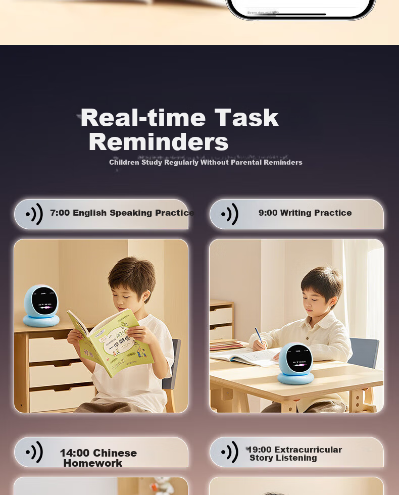 Wanhuo 61 Children's Day Gift for Girls High-End Birthday Gift Smart Alarm Clock 2026 New Student Wake-Up Device Bean Bag AI Learning Robot Time Manager 15