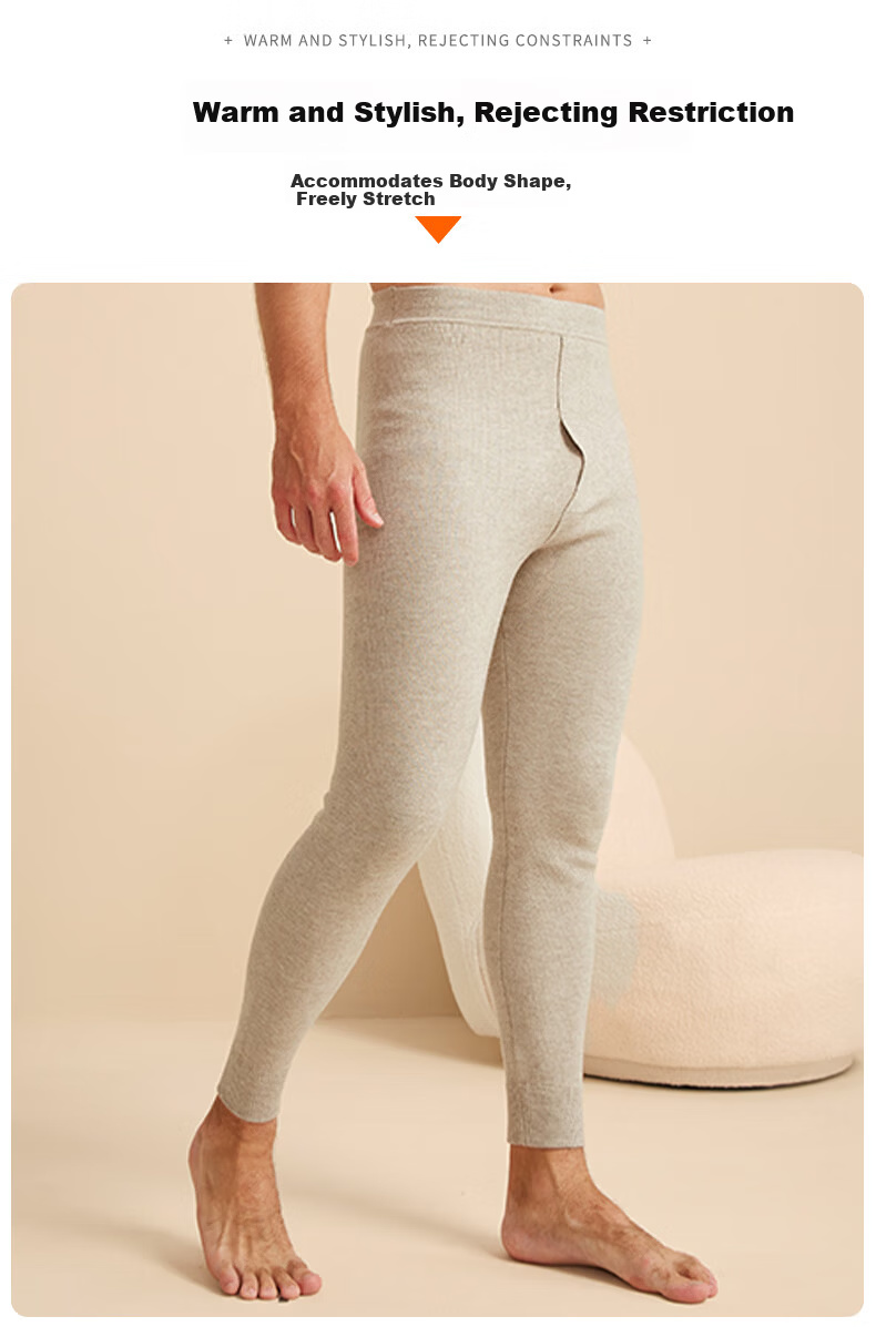 Dindingsheep 2025 New Pure Wool Pants Men's Thermal Autumn Winter Thickened Seamless Wool Knit Pants for Middle-aged and Elderly 9