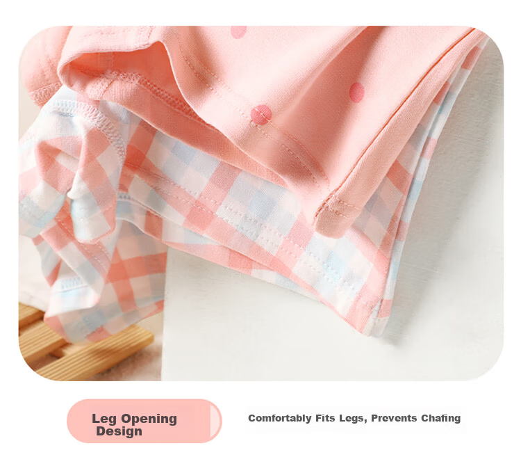Bingxue Kapok Children's Cotton Underwear Girls' 7A Antibacterial Boxer Briefs Class A Mid-Large Kids Development Period No Pinch Four Seasons Underwear 9
