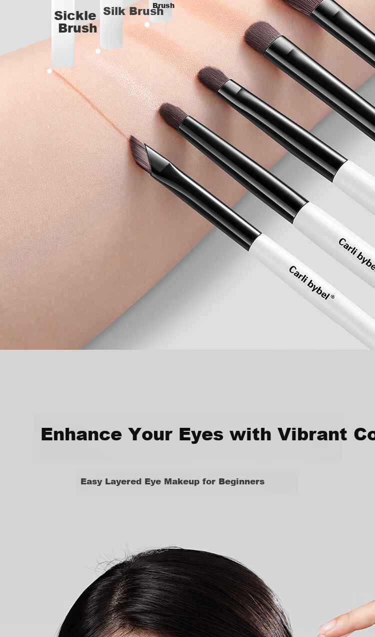 CARLI BYBEL Makeup Brush Set Soft Eyeshadow Powder Contour Blending Detail Brushes Beginner Soft Hair Full Set New Year Gift 9