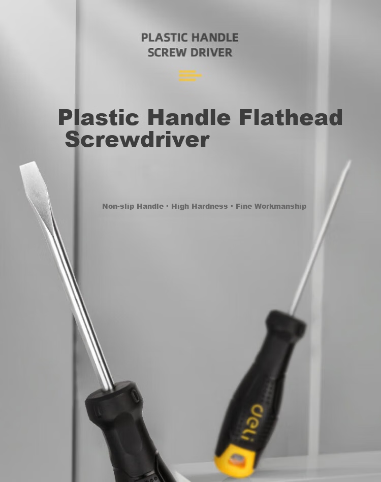 Deli Tool Plastic Handle Flathead Screwdriver 5x150mm DL6251501 (Random Shipment of New and Old Versions) 1