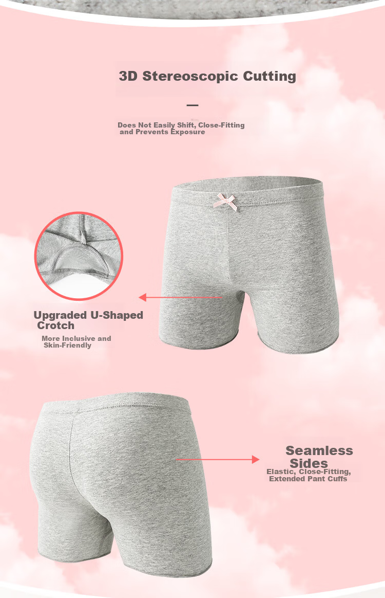Dingguagua Girls' Anti-Exposure Safety Shorts Summer Solid Color 95% Cotton Baby Leggings Children's Boxer Briefs 6
