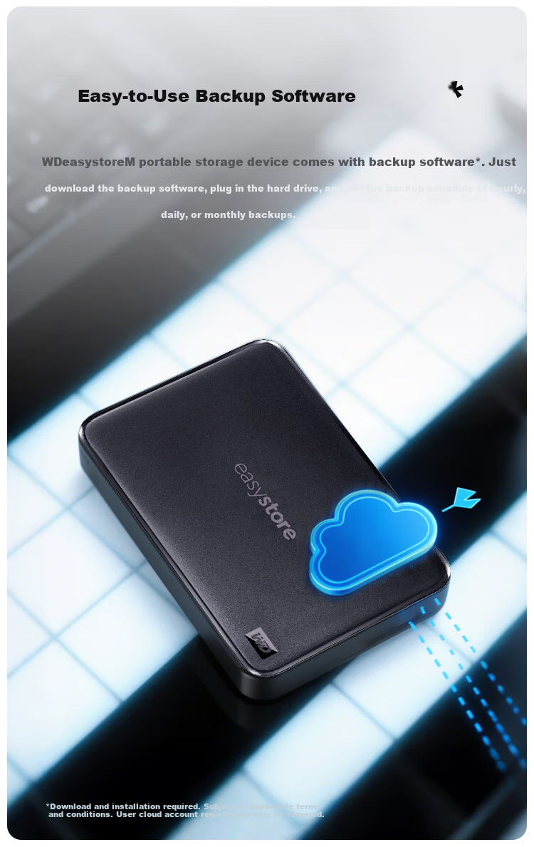 Western Digital easystore 2TB Portable External Hard Drive USB 3.0 2.5-inch Mechanical HDD Laptop Backup Large Capacity Home Storage 4