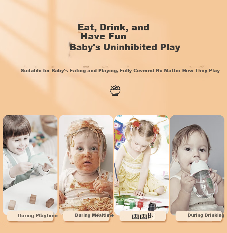 Yisheng Elephant Baby Bib Children's Summer Eating Smock Breathable Waterproof Anti-Dirt Apron for Boys and Girls Single Piece Size 110 1