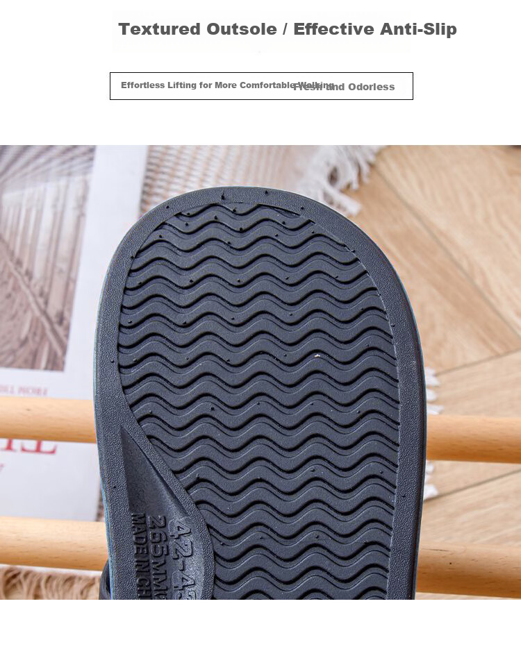 FOOTOPPO Men's Beach Outdoor Trendy Open-Toe Slippers Non-Slip Bathroom Sandals Summer College Student Casual Sandals 6
