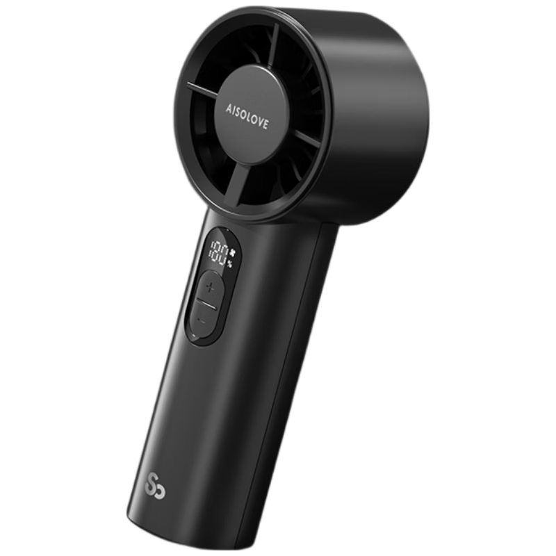 SOLOVE F04 Handheld Portable Mini USB Fan Turbo Electric Fan Strong Wind Cooling Aid Long Battery Life Dark Gray