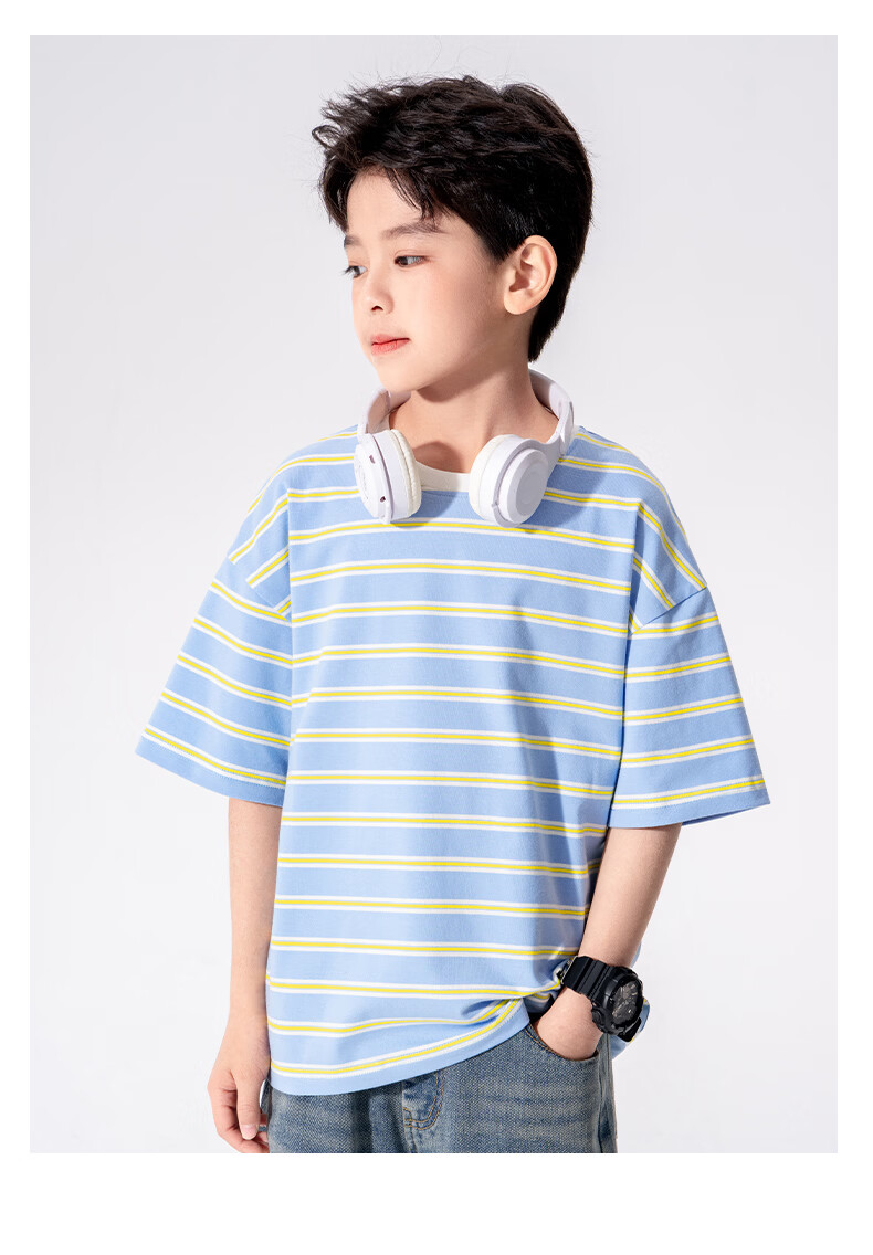 Mark Fairwhale Kids Summer Set Boys Short Sleeve T-Shirt Quick-Dry Shorts Summer Outfit Beige Coffee + Army Green 150 19