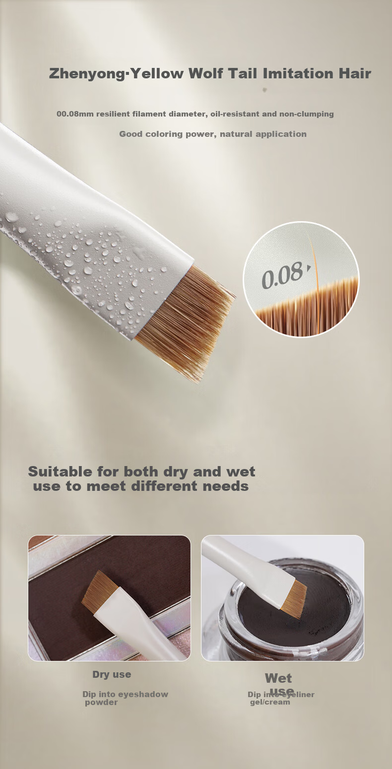 Rownyeon Flat Blade Lower Eyeliner Brush Angled Eyeliner Brush 237 Ultra Fine Detail Lower Lash Line and Aegyo Sal Defining Brush 3