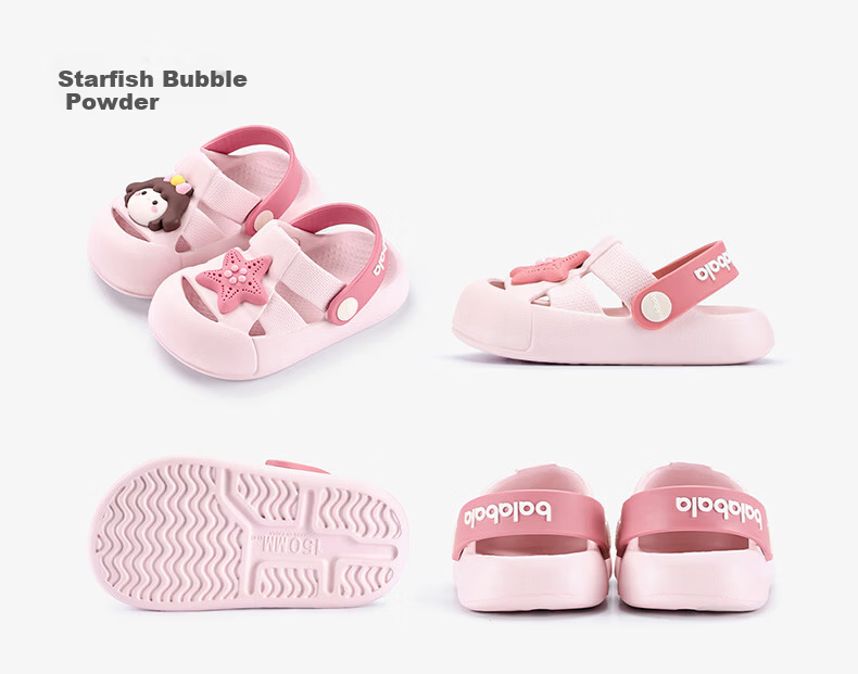 Balabala Kids Cartoon EVA Soft Sole Holey Sandals Boys Girls Summer Indoor Outdoor Beach Slippers 9