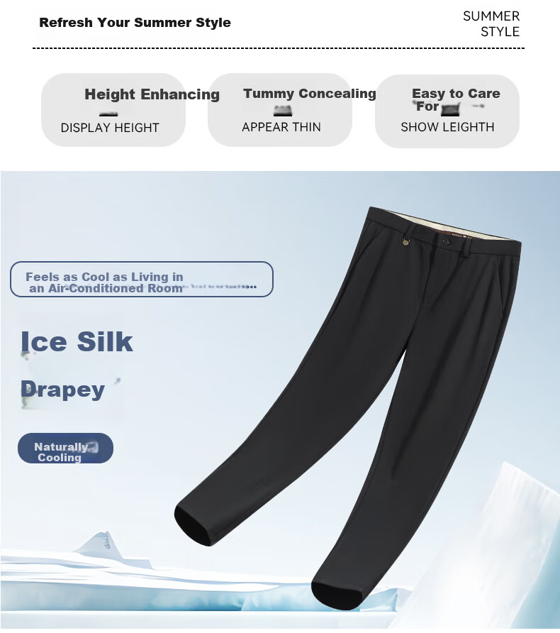 ROMON Elastic Comfortable Men's Dress Pants Spring Autumn High-end Business Casual Suit Trousers Gray 35 2