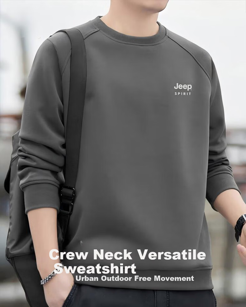 JEEP SPIRIT Men's Winter Fleece-Lined Crewneck Long Sleeve T-Shirt Loose Warm Slim Fit Base Layer Shirt 1