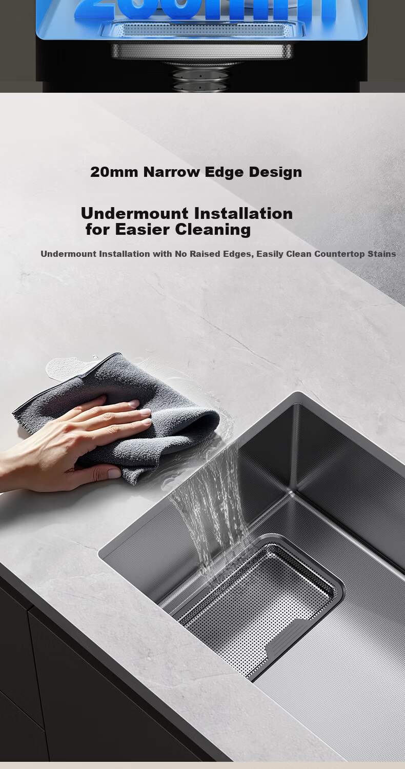 HIGOLD H1 Series Stainless Steel Slag Collection Roll-up Sink with Multifunctional Pull-out Faucet 60*43cm 11
