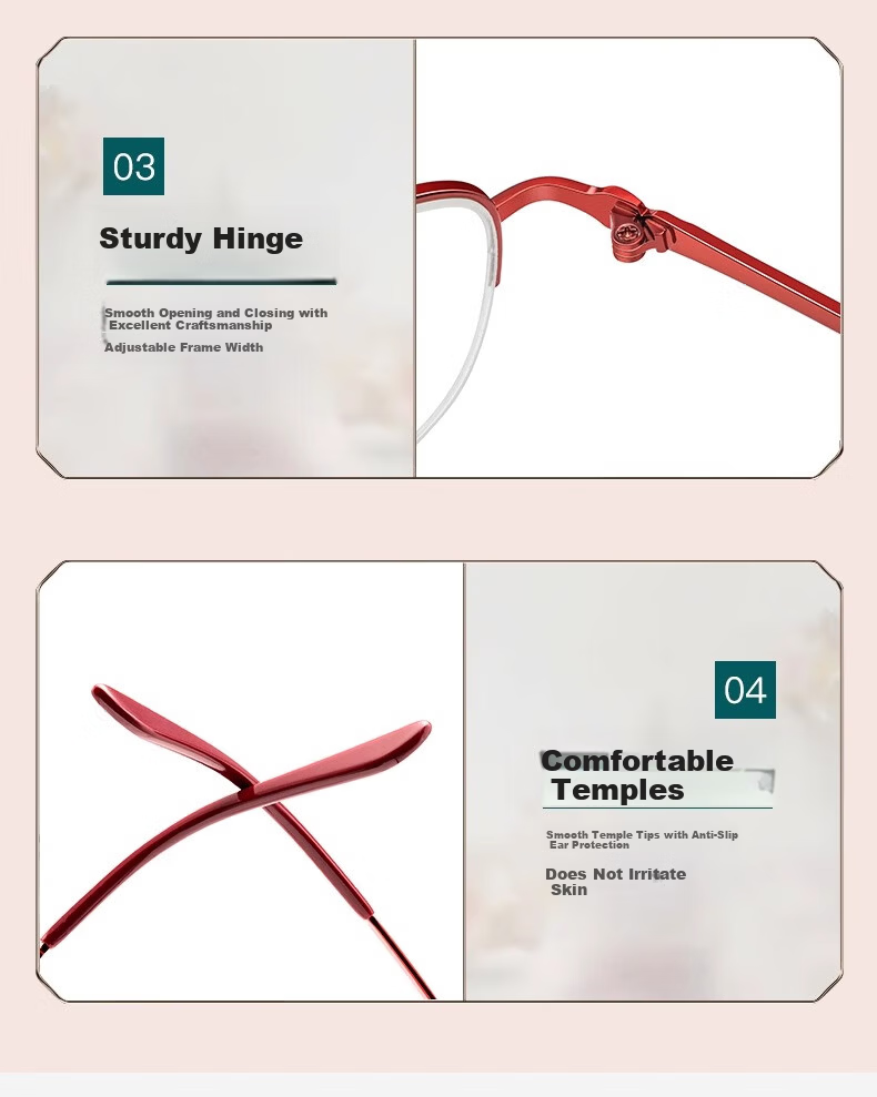 GOGOSOON Women's Anti-Blue Light Reading Glasses High-End Authentic Fashionable Presbyopic Glasses for Middle-Aged and Elderly Back to School 7