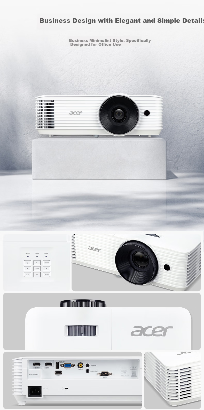Acer XL2521G Laser Projector Office Meeting Training (1080P 4000 Lumens 3.5 Million:1 Contrast HDR10 Side Projection Support IP5X) 11