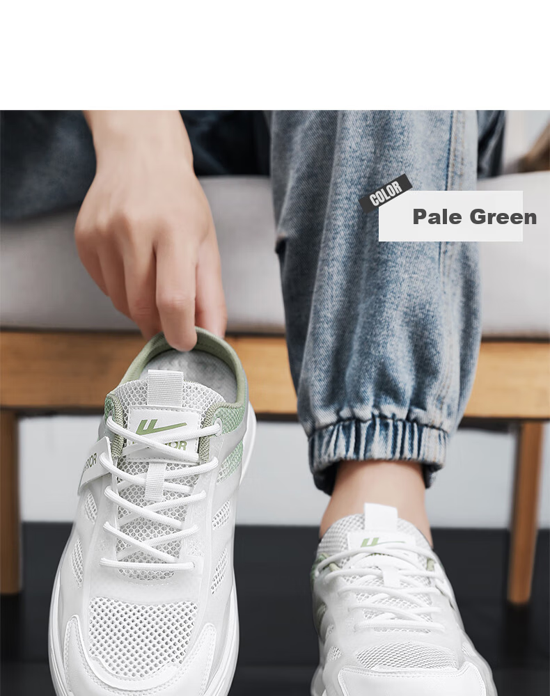 Huili Men's Casual Shoes, Summer 2026 New Style Sandals, Thin Breathable Mesh Shoes for Men, White, Size 43 13