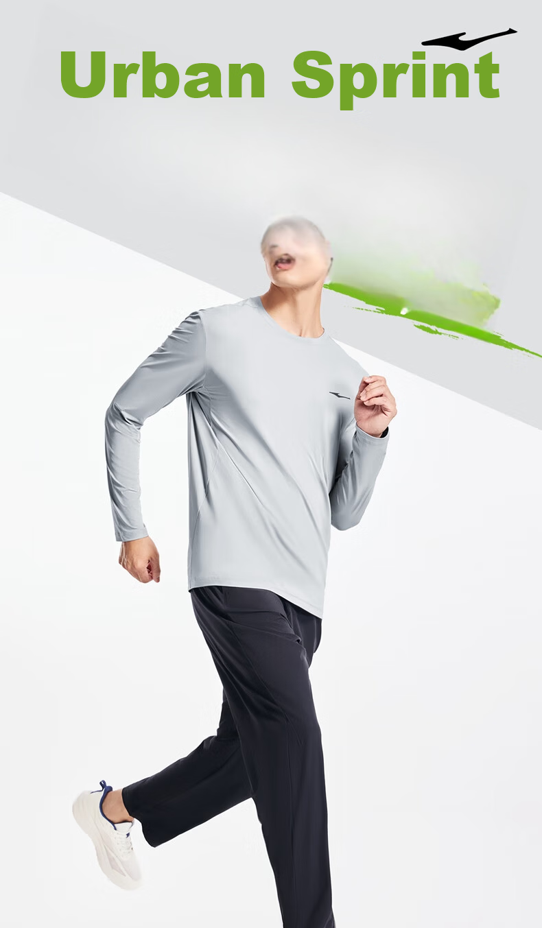 Erke Men's Sports T-Shirt 2026 New Lightweight Moisture-Wicking Quick-Dry Long Sleeve Crew Neck Versatile Base Layer Top 12