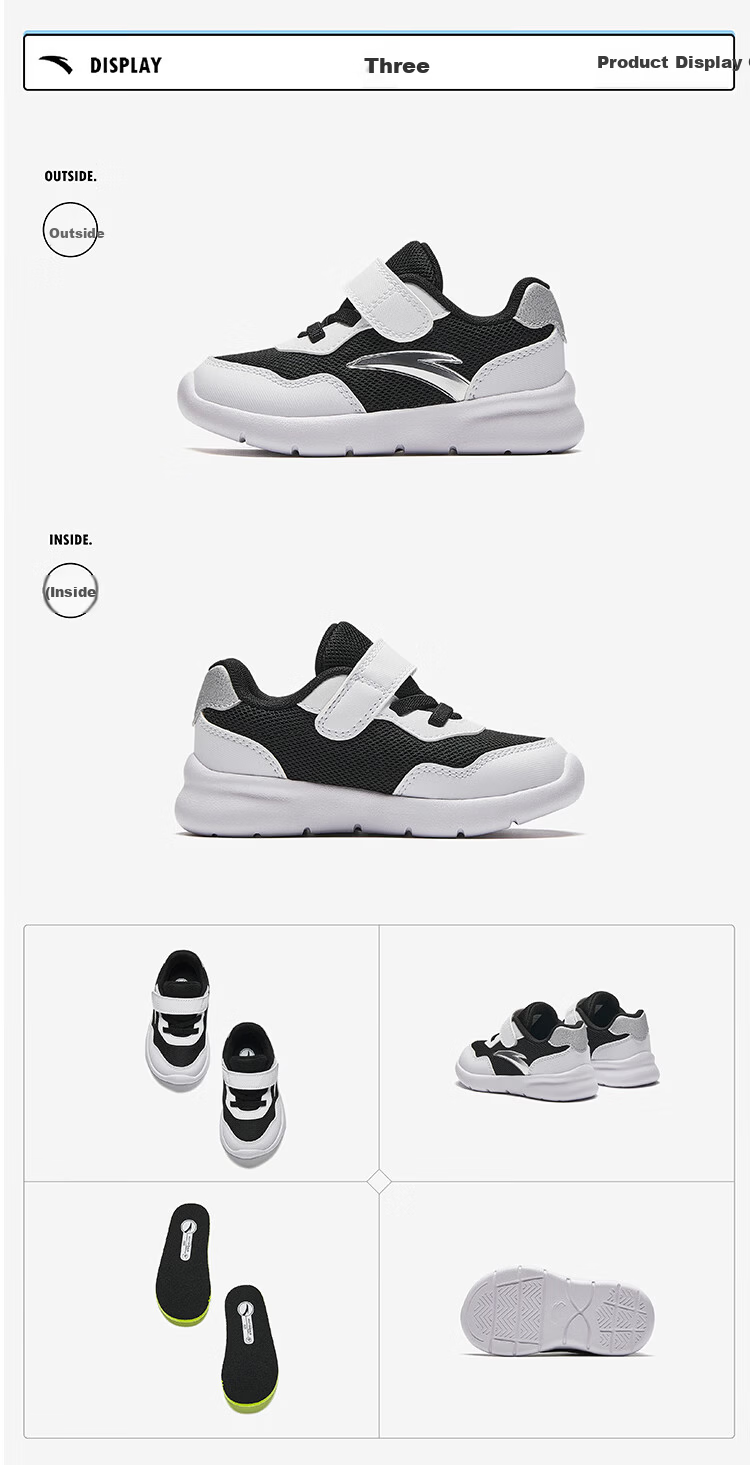 Anta Kids Boys Infant Running Shoes Autumn Winter Non-Slip Baby Toddler Walking Sports Shoes A12430006K 12