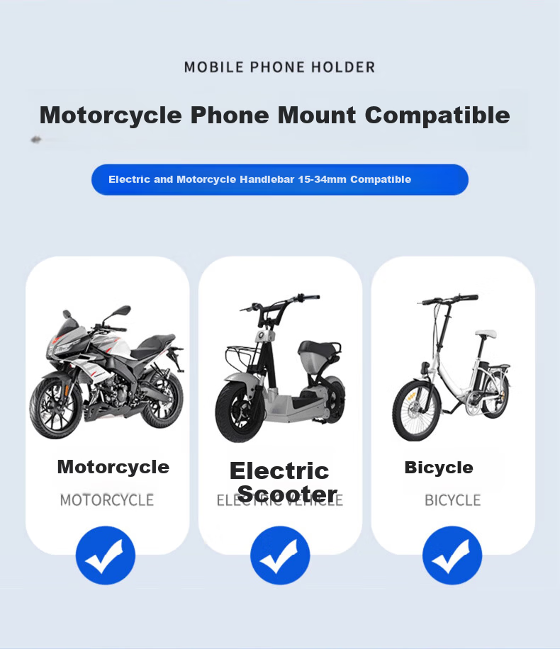 KOVOL Cycling Phone Mount for Bicycles, Electric Bikes, Mountain Bikes, E-Bikes, Motorcycles, Food Delivery, Shockproof Phone Holder 4