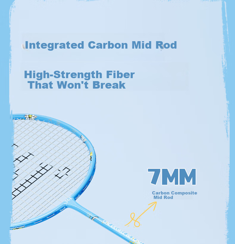 361° Badminton Racket Double Pack Carbon Composite SpongeBob Collaboration Adult College Student Durable Ultra-Light Set 10