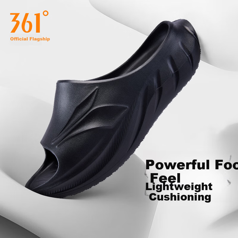 361° Feiyu Men's Slippers 2026 New Sports Recovery Thick Sole Cushioned EVA Outdoor Non-Slip Beach Sandals