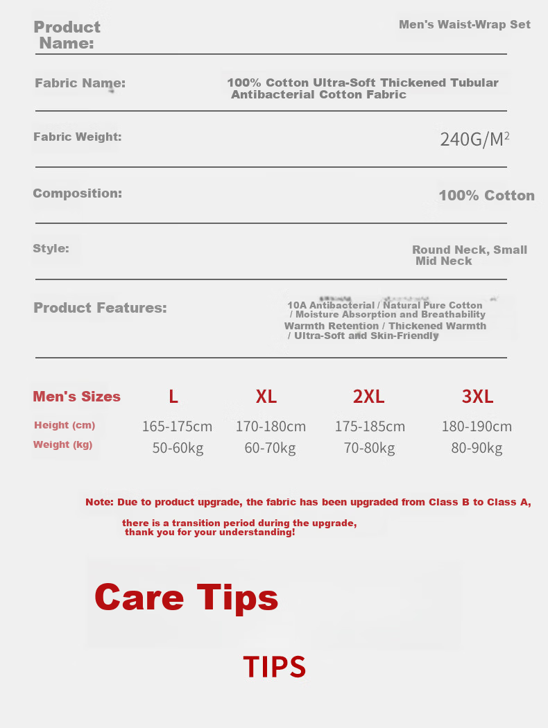 Miiow Men's Thermal Underwear Set 100% Cotton Class A Baby Cotton Antibacterial Autumn Shirt and Pants 11