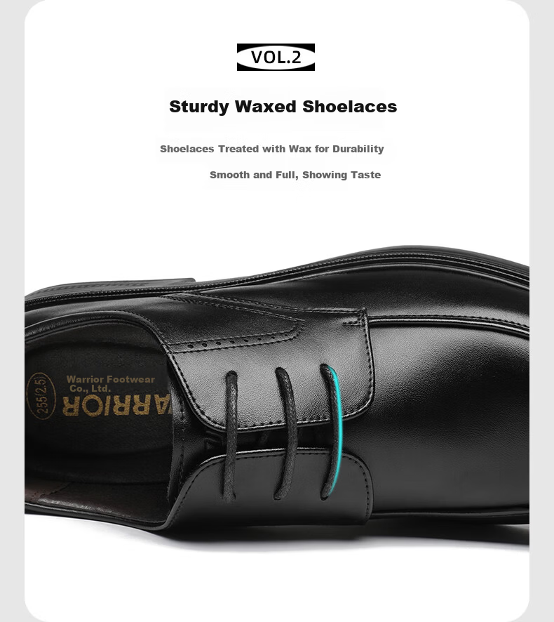 Warrior Official Men's Leather Shoes Spring Summer New Black Soft Sole Formal Business Casual Shoes 2607 Black Size 41 10