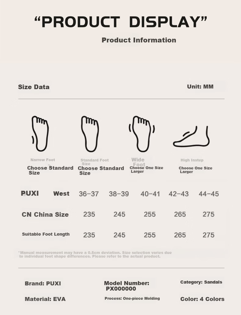 Puxi Women's Slippers 2026 New Indoor Home Non-Slip Odor-Resistant Summer Cartoon Cool Slippers Men Black Size 36-37 2