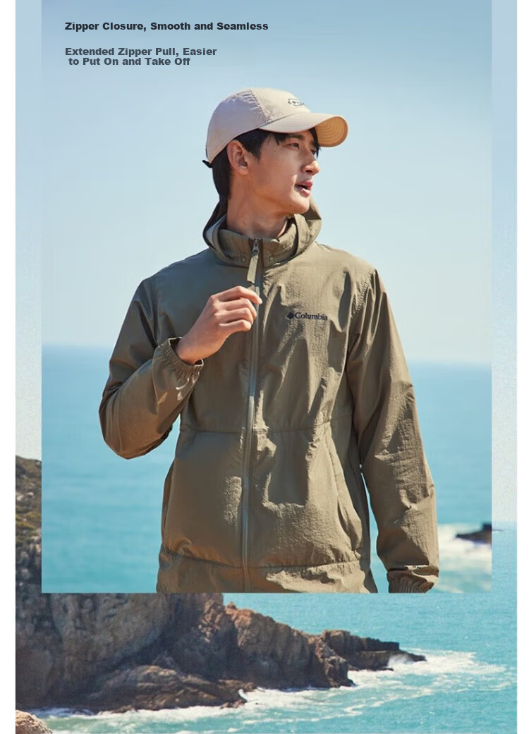 Columbia Men's Outdoor Sports Sun Protection Jacket Windproof Skin Jacket WE1348 327 L 3