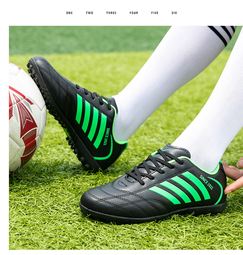 Shuangxing Men's Football Shoes Professional Adult Durable Lightweight Comfortable TF Soccer Cleats White Platinum 41 38