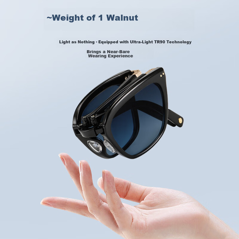 GOGOSOON New Small Frame Cat Eye Sunglasses Women Vintage High-End UV Protection Fashion Polarized Foldable Sunglasses Men