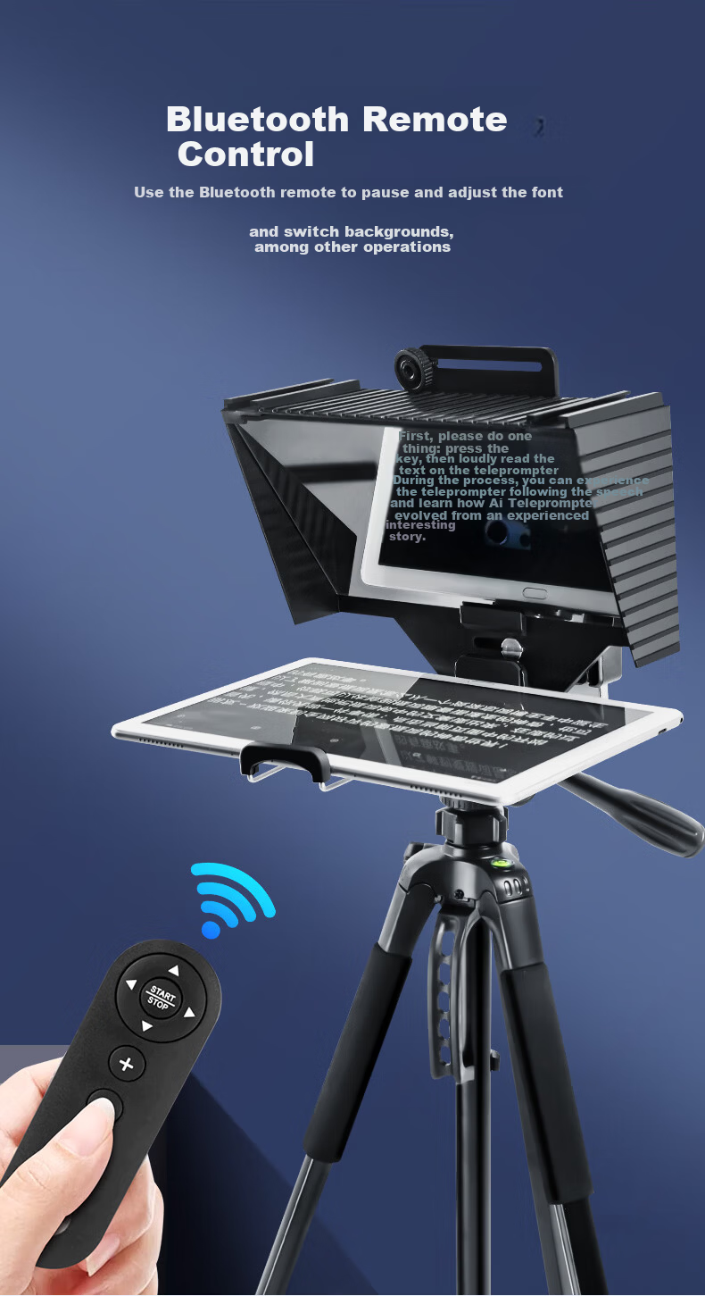 JIMANTU Live Teleprompter Large Screen Universal Portable Prompting Board for Mobile Phones, Tablets, DSLR, Mirrorless Cameras, Hosting, Broadcasting, Interviewing, Speech, Short Video Recording 9