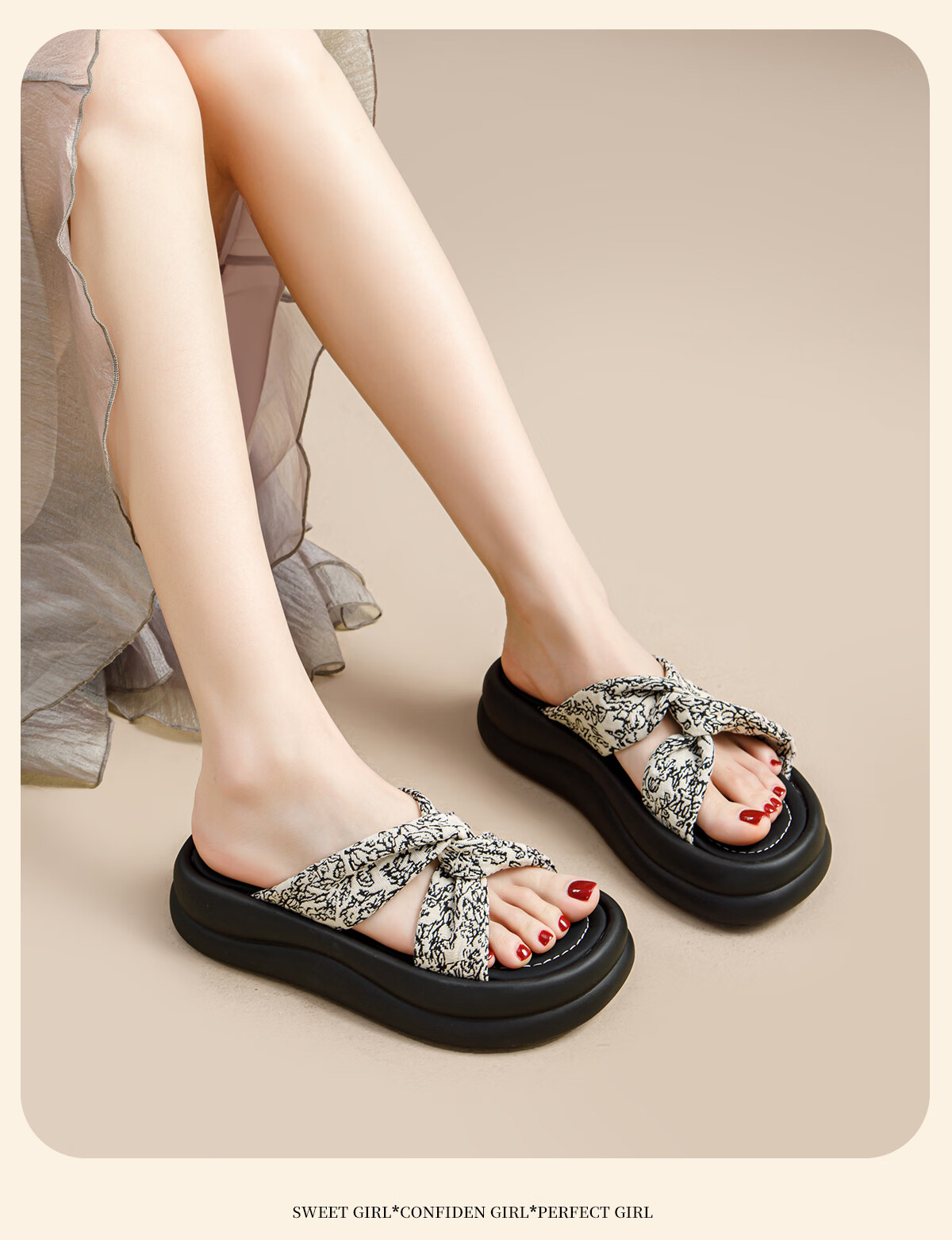 Warrior Thick Sole Women's Summer Slippers Soft Sole Fashion Beach Sandals Black Rice Size 35 17