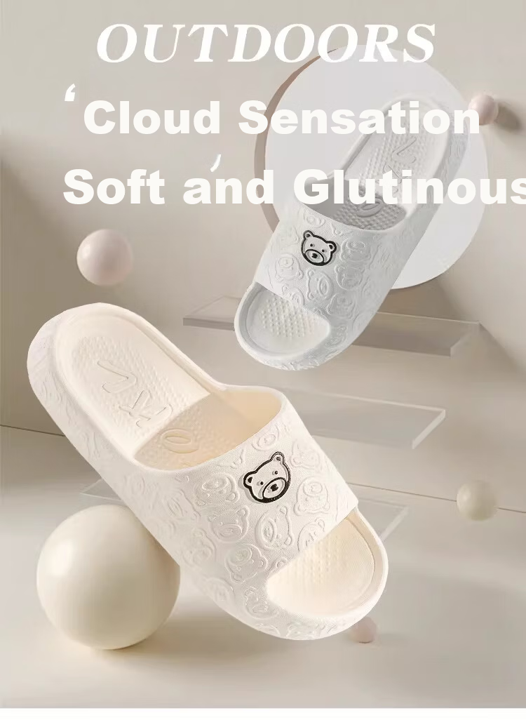 Qiumuxi Women's Squishy Slippers Home Bathroom Couple Non-Slip Cute Cartoon Outdoor Sandals Pink Size 38-39 1