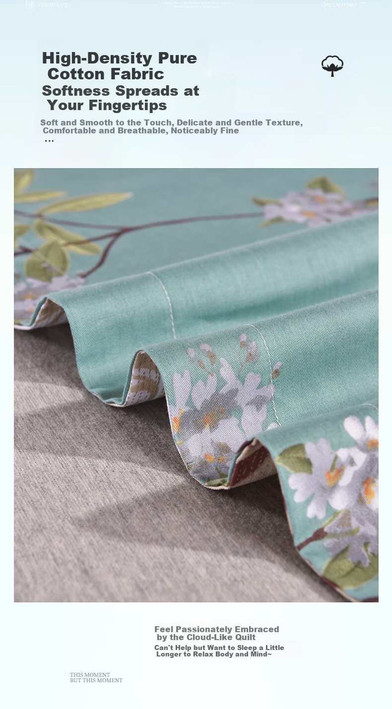 Aiwei A-Class Cotton Quilt Cover Single Pure Cotton Cozy Home Double Quilt Cover 200x230cm Fresh Garden 5