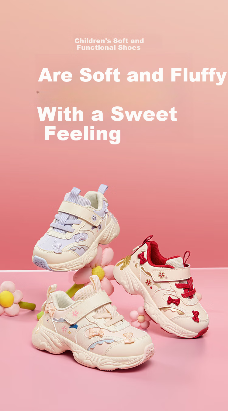 Balabala Toddler Girls' First Walking Shoes Sports Shoes 2026 New Spring Baby New Year Red Dad Sneakers Functional Shoes 1