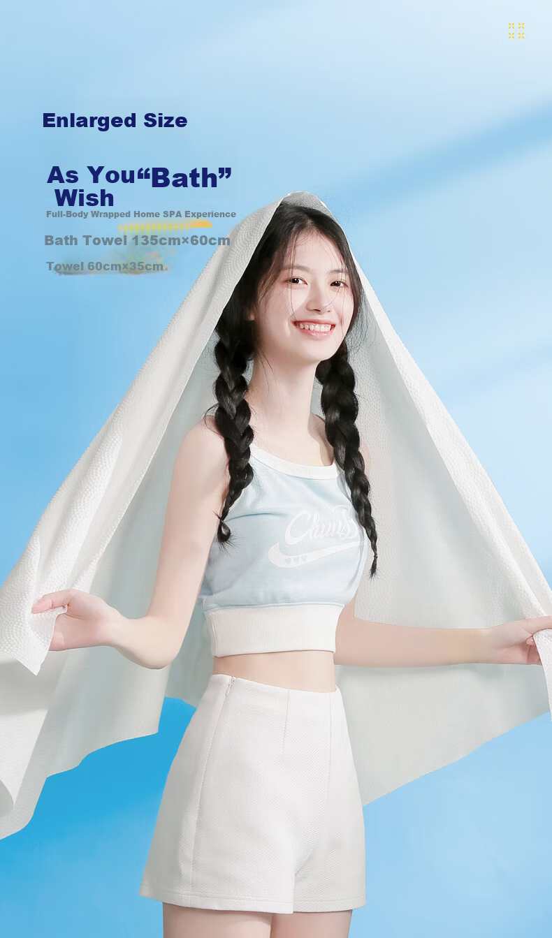 ITO Disposable Thickened Large Bath Towels 3 Pieces and 6 Face Towels Dry and Wet Dual-Use Outdoor Hotel Travel Set 6